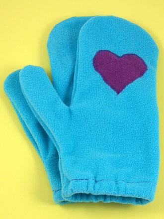 Mittens made from sweatpants