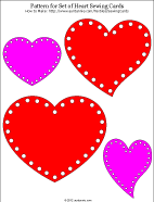 Printable pattern for heart sewing cards