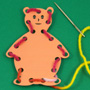 Teddy bear sewing card