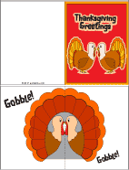 Thanksgiving greetings pop-up card - colored