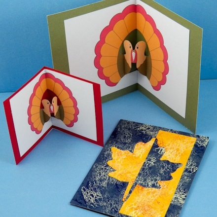 Add separate turkey pop-ups to your handmade cards