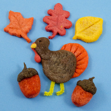 Fall and Thanksgiving magnets from modeling dough