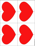 Large red heart patterns - 3" by 4 1/4" (8 x 11 cm)
