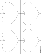 Plain large heart patterns - 3" by 4 1/4" (8 x 11 cm)