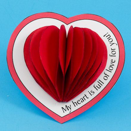 Printable Valentine with 3-D heart glued in the center