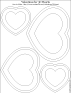 Printable Valentines for 3-D hearts - black & white