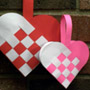 Traditional woven paper Valentine askets