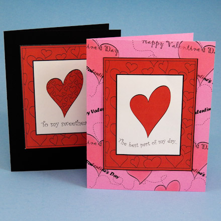 Sample cards made with colored cardstock