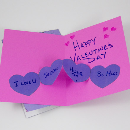 Valentine's Day card with easier to cut pop-up