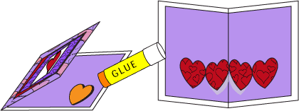 Glue pop-up inside of card