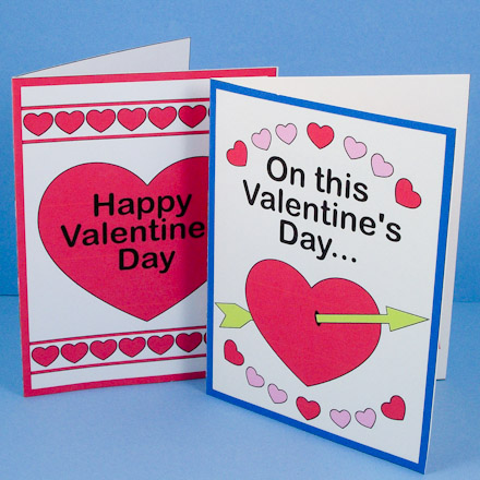 Fronts of Valentine's Day pop-up cards