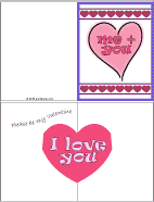 "Me + You" heart pop-up card - colored