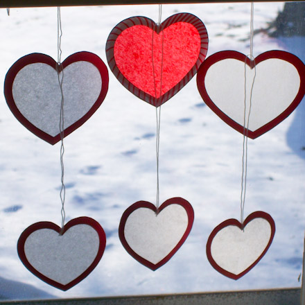 Valentine suncatchers for your window