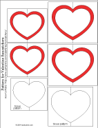 Colored pattern (red) for Valentine suncatchers