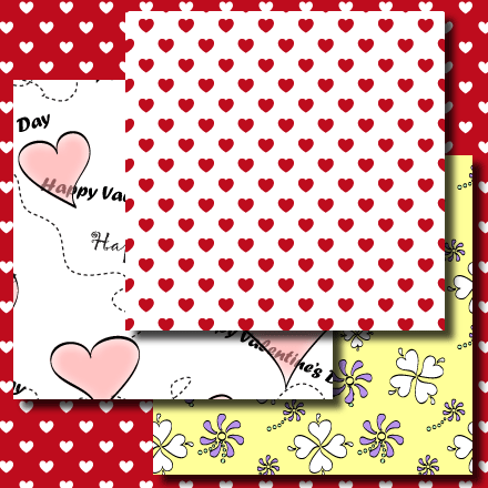 Valentine's Day digital papers